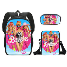 Load image into Gallery viewer, Barbie printed backpack three piece set AB2135