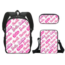 Load image into Gallery viewer, Barbie printed backpack three piece set AB2135