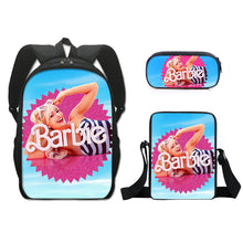 Load image into Gallery viewer, Barbie printed backpack three piece set AB2135