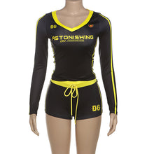 Load image into Gallery viewer, Printed Sexy V-Neck High Waist Leggings Set