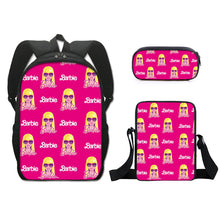 Load image into Gallery viewer, Barbie printed backpack three piece set AB2135
