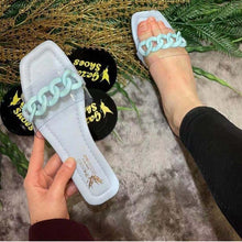 Load image into Gallery viewer, New solid color flat chain slippers HPSD040