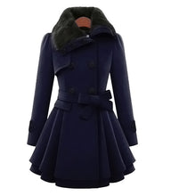 Load image into Gallery viewer, Hot selling fur collar woolen coat(A11308)