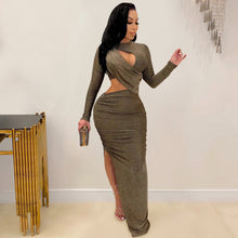 Load image into Gallery viewer, Solid Color Hollow Split Long Skirt Dress(AY1577)