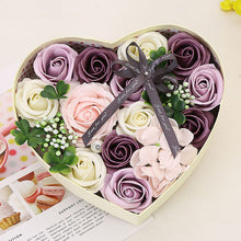 Load image into Gallery viewer, Valentine's Day Christmas Soap Flower Rose Bouquet Heart-shaped Gift Box(AE4087)