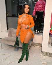 Load image into Gallery viewer, Hot Selling Sexy Solid Color Cardigan Short Skirt Three Piece Set(AY1860)