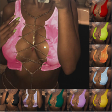 Load image into Gallery viewer, Sexy Metal Chain Cropped Tank Top T-Shirt(AY1832)