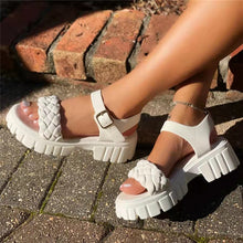 Load image into Gallery viewer, Platform Braided Buckle Sandals(HPSD204)
