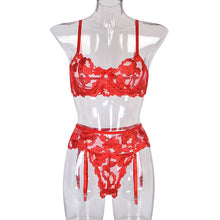 Load image into Gallery viewer, Sexy Red Garter Belt Three Piece Set(AY1680)