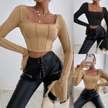 Load image into Gallery viewer, Fashion Flared Sleeve Square Neck Top T-Shirt