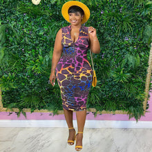 Load image into Gallery viewer, New printed zipper dress AY1865