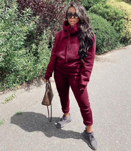Load image into Gallery viewer, Casual solid color hooded sports suit(AY1383)