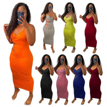 Load image into Gallery viewer, Sexy solid color suspender dress(AY1957)