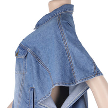 Load image into Gallery viewer, Denim side pockets irregular jacket tops (only VEST)(AY1476)
