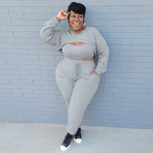 Load image into Gallery viewer, Fashion solid color three-piece sports suit(AY1595)