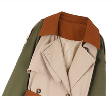 Load image into Gallery viewer, Fashion color matching long trench coat(AY1339)