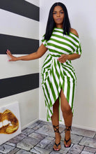 Load image into Gallery viewer, One-shoulder striped slim dress AY1057