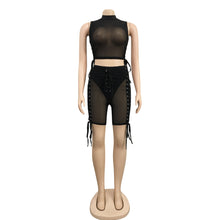 Load image into Gallery viewer, See through webbing straps mesh two-piece set AY2034