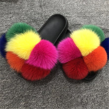 Load image into Gallery viewer, Hot selling fur ball slippers