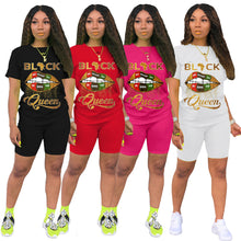 Load image into Gallery viewer, Fashion Lips Queen Short Sleeve Set (AY1062)