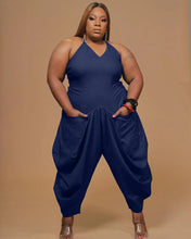 Load image into Gallery viewer, Plus solid color sling harem jumpsuit AY1102