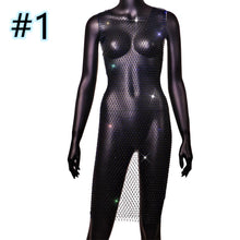 Load image into Gallery viewer, Sexy Rhinestone Mesh Dress (No Lingerie)AY1808