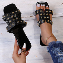 Load image into Gallery viewer, Hot rivet flat-bottom slippers