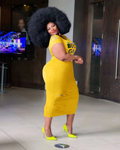 Load image into Gallery viewer, Casual broken hole printed plus dress AY1077