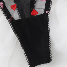 Load image into Gallery viewer, Sexy mesh heart-shaped underwear two-piece suit(AY1608)