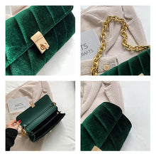 Load image into Gallery viewer, Check velvet chain shoulder bag(AB2049)