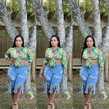 Load image into Gallery viewer, Hot tassel hole elastic jeans AY1899