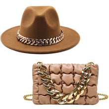 Load image into Gallery viewer, Fashion chain jazz hat chain bag two piece set(4099)