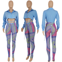 Load image into Gallery viewer, Fashion Shirt Print Pants Two Piece Set(AY1751)
