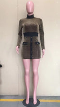 Load image into Gallery viewer, Sexy Plaid Gold Jacquard Slim Dress(AY1633)