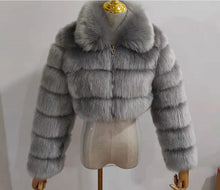 Load image into Gallery viewer, Hot sale lapel faux fur short coat(AY1356)
