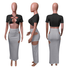 Load image into Gallery viewer, Hot drawstring skirt suit AY1112