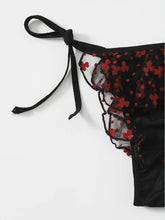 Load image into Gallery viewer, Sexy red plum lace open bikini two-piece set AY1610