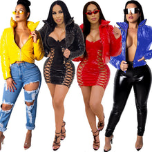 Load image into Gallery viewer, Shiny short cotton jacket