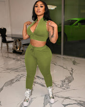 Load image into Gallery viewer, Baseball suit collar zipper vest two-piece set AY1898