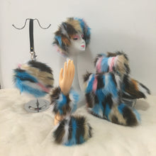 Load image into Gallery viewer, Colorful plush boots round pack four-piece suit(HPSD164)