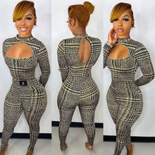 Load image into Gallery viewer, Sexy open back printed jumpsuit (Without waist chain bag)(AY1581)