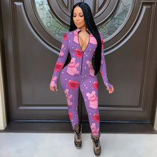 Load image into Gallery viewer, long sleeve Heart Print Jumpsuit