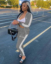 Load image into Gallery viewer, Letter embroidery zipper sports two-piece suit(AY1451
