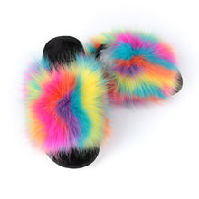 Load image into Gallery viewer, New style ladies colorful plush slippers(HPSD109)