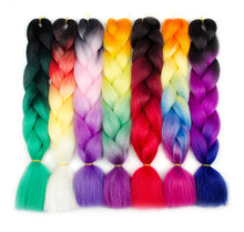 Load image into Gallery viewer, Hot sale gradient color synthetic big braid multi-color dirty braid(AH5053)