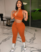 Load image into Gallery viewer, Baseball suit collar zipper vest two-piece set AY1898