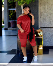 Load image into Gallery viewer, Fashion One Shoulder Breasted Loose Short Sleeve Shorts Suit(AY1822)