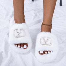 Load image into Gallery viewer, Fashion Letter Buckle Plush Slippers(HPSD183)