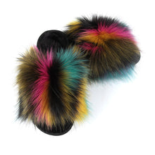 Load image into Gallery viewer, New style ladies colorful plush slippers(HPSD109)
