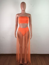 Load image into Gallery viewer, Pleated mesh chest wrap two-piece set AY1944